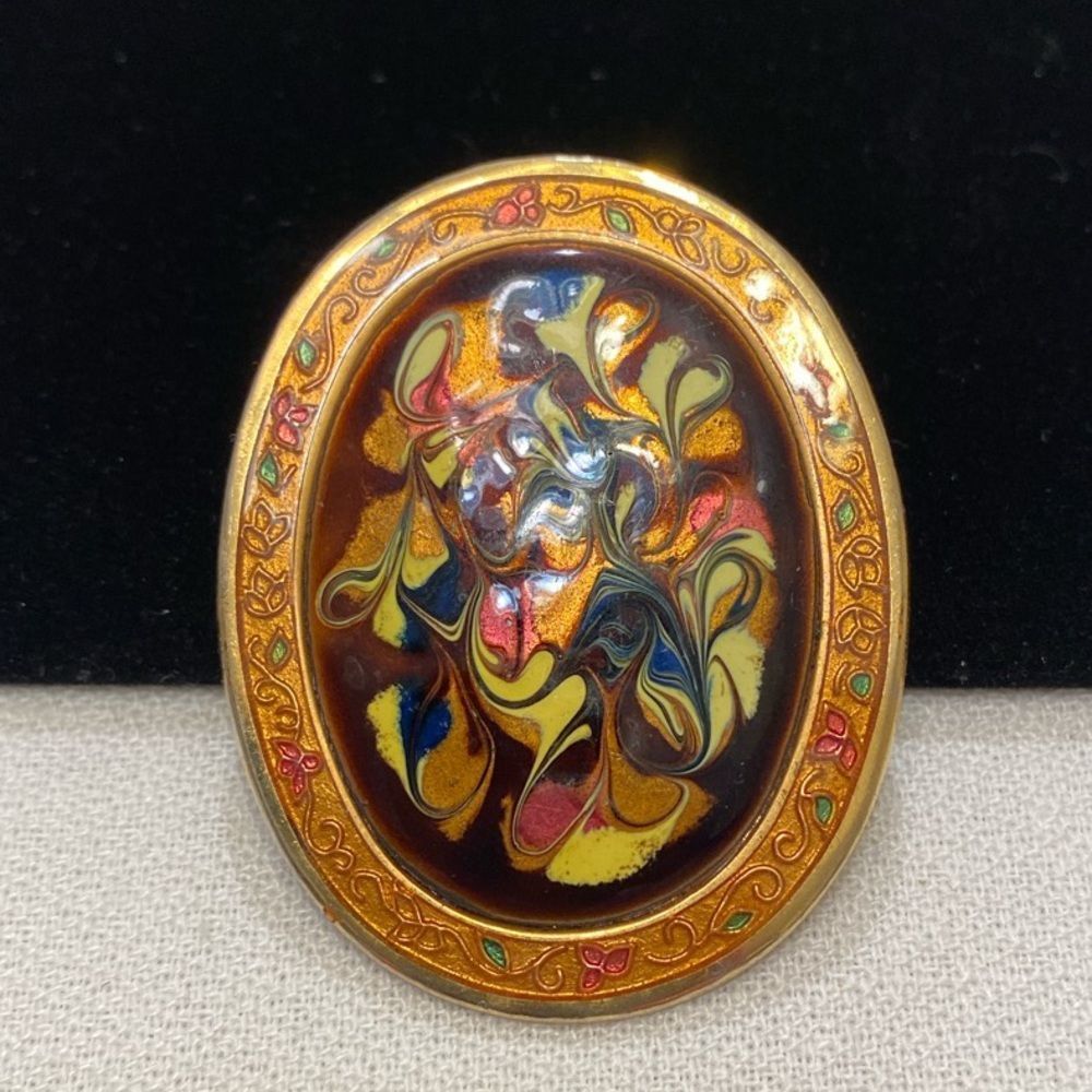 Vintage Abstract Enamel Brooch - Picture 11 of 14
